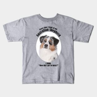 Lucky Australian Shepherd Kids T-Shirt